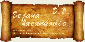 Dejana Macanković vizit kartica